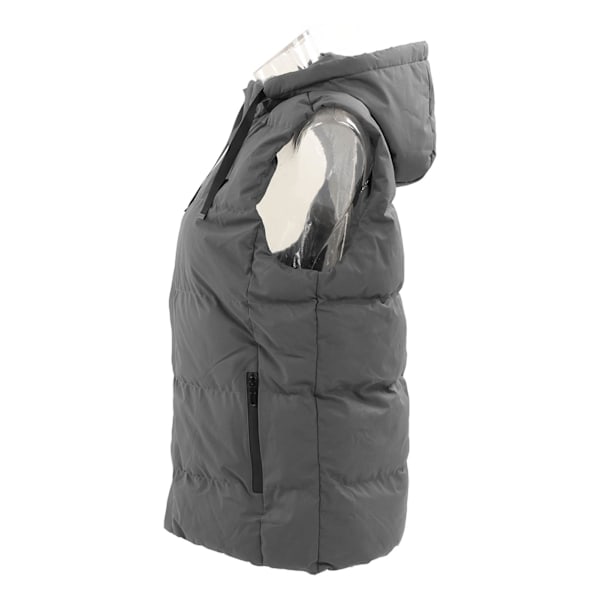 Oppvarmet vest med hette - Rask oppvarming - Jakke med 7 områder med karbonfiber - Konstant temperatur - USB-port for utendørs ski - XL - Grå
