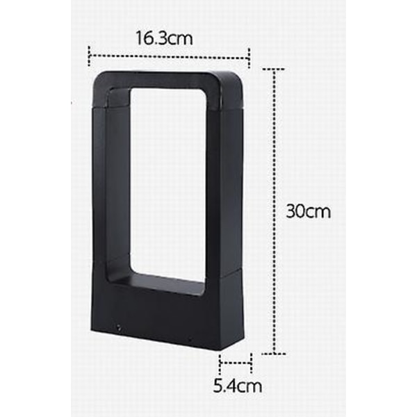 Pollari valaisinpistorasia sähkö LED 7W 3000k IP65 terassi ulkovalaistus puutarhalampun musta lämmin valkoinen design vedenpitävä koristevalo 30cm