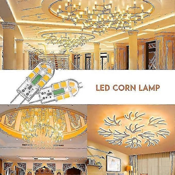2025, G4 Lampa, 2W G4 LED-lampa 240lm, Motsvarar 20W G4 Halogenlampa, Varmvit 3000k, AC/DC 12V, Flimmerfri, Ej Dimbar, 10 st