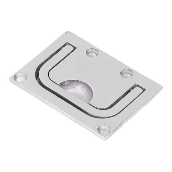 Båtringluke Pull Flush Lift Deck Deksel Håndtak Marine 316 rustfritt stål speil Square76x56mm