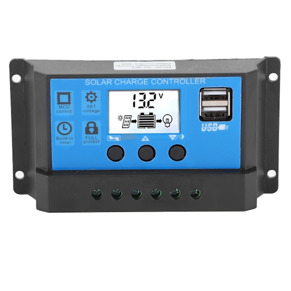 30A LCD aurinkolataussäädin 12V 24V automaattinen tunnistus täysin 4-vaiheinen PWM-ohjaus
