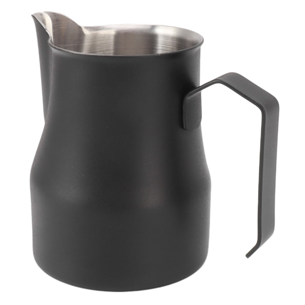 Melkeskummerkopp 304 Rustfritt Stål Tute Munn Skala Kaffe Latte Melkeskummerkopp for Arbeidskontor Matt Svart 550ml
