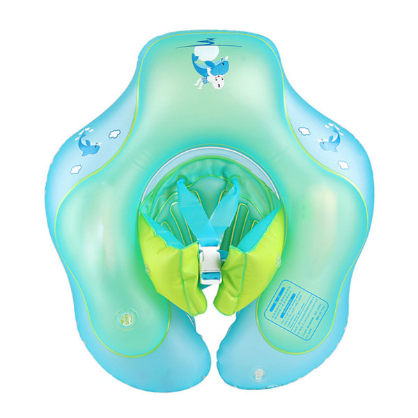 Barn Cartoon Pool Ring Uppblåsbara Tuber PVC Anti Flip Non Slip Säkerhetsbälte Väst Design Justerbar Längd Simring Flyter L för 12 till 36 Månader