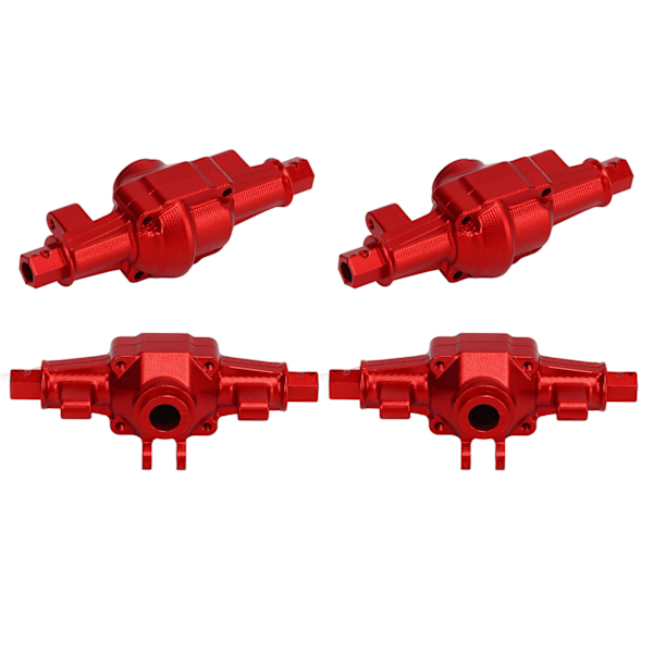 RC Front Rear Axle Housing Set Aluminiumlegering RC Axle Shell Upgrade Parts for FCX24 1/24 Crawler 6.2cm Rød