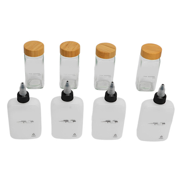 Camping Spice Bottle Kit Outdoor Picnic Spice Container Sealed Seasoning Spice Condiment Dispenser Black