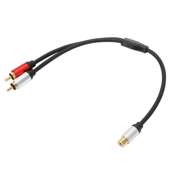 1RCA Hun til 2RCA Han Kabel 1 Hun til 2 Han Y Splitter Forlængerledning til TV Subwoofer Forstærker Laptop