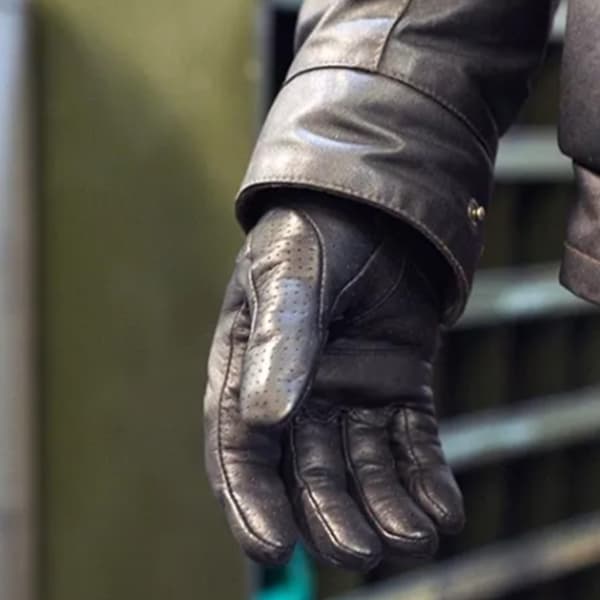 Hel läderhandskar Halkfria kallvädershandskar för motorcykelkörning Svart M
