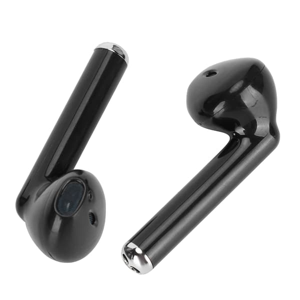 TWS trådlösa Bluetooth 5.0 hörlurar, halv in-ear IPX4 vattentäta öronsnäckor för iPhone/Android, svart