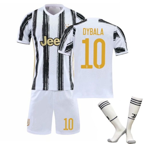 10 hjemmefodboldtrøjesæt til børn - Sort og hvid StripeM M