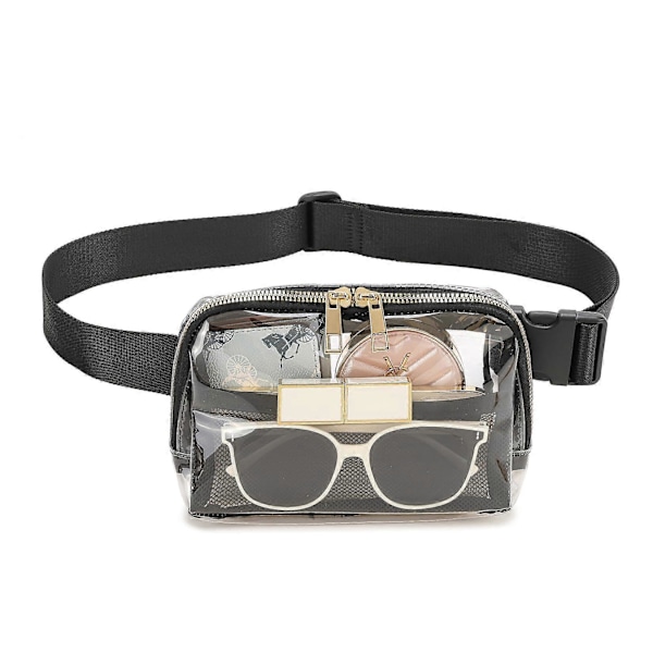 Klar Magetaske Stadiongodkjent for Kvinner Menn med Justerbar Stropp, Crossbody Veske Klar Magetaske for Konserter Fotturer Løping - GSL Hvit