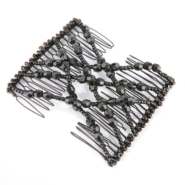 Magisk Hårkam Clip Perler Elastisk Dobbelt Kam Hårdisk Sort
