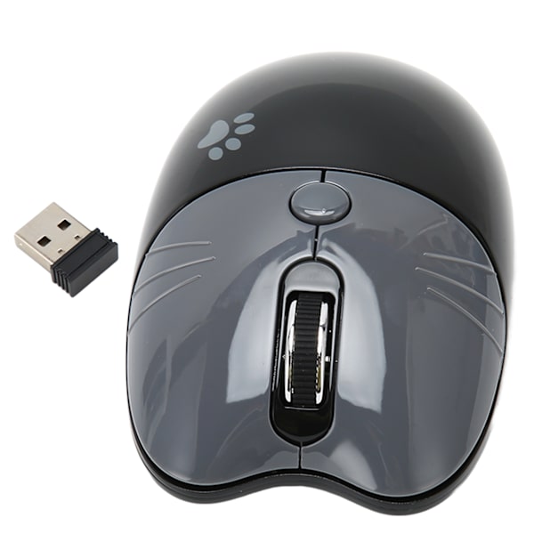 Trådløs mus BT5.1 eller 2,4 GHz Silent Click Justerbar DPI Auto Sleep Office Mouse for Girl Working Family School Cafe Sort Grå