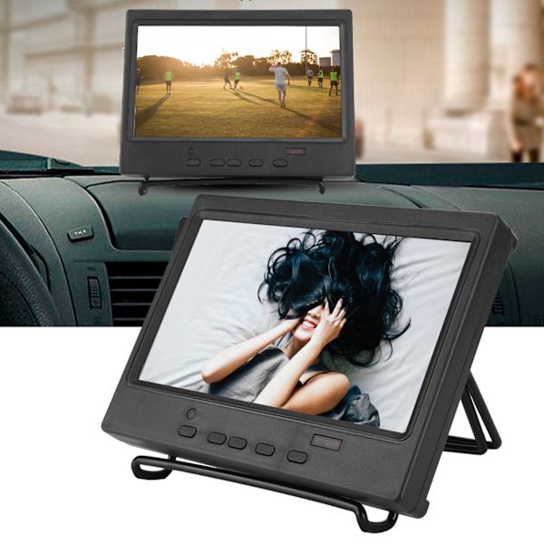 7 tommer bærbar skærm 1024x600 multifunktionsdisplay understøtter HDMi VGa AV-indgang (EU-stik)