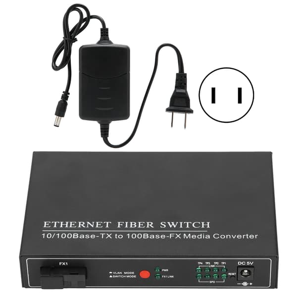 4-portars Ethernet Fiber Switch TBC‑MC3414ES20A Plug Play Stabil Robust Datornätverksswitchar 100‑240VUS-kontakt