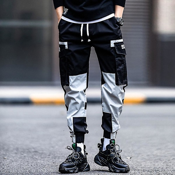 Hip Hop Cargo Sweatpants: Harajuku Style Herreklær M svart