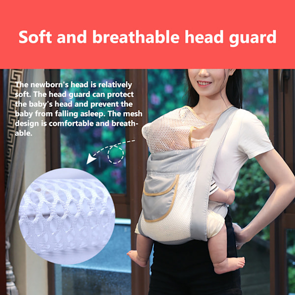 Sommeråndbar Baby Carrier 3D Mesh Justerbar Baby Carrier Wrap med Lomme Hurtigtørrende Tykke Skulderstropper til Pool Strand