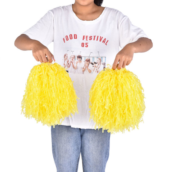 1 par cheerleader aerobic pompoms for dansefest skoleidrettskonkurranse (gul)