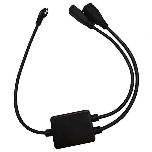 Micro USB Splitterkabel, 5-stifts hane till 2 hona Y-splitterladdningskabel vänsterböjd
