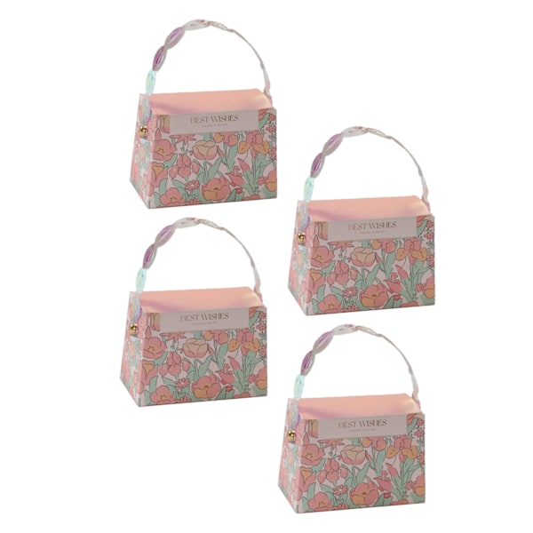 10 stk. Bryllups slikæske Rose mønster gavepose håndholdt bryllup slik gaveæske Pink 5x10x7.5cm/2.0x3.9x3.0in