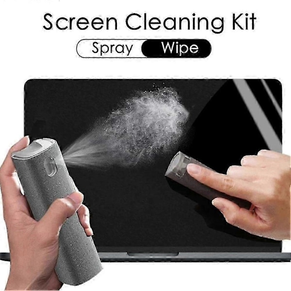 Mobile Enheder Telefon Tablet Laptop Skærmrens 2 i 1 Sprayflaske Bærbar Blå