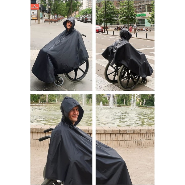 Voksen standard vandtæt kørestols-poncho til regnfulde forhold