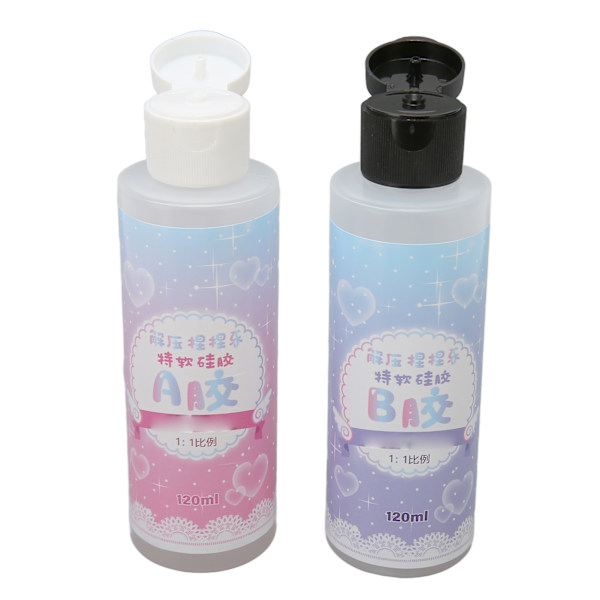 Flytande genomskinlig silikon DIY Elasticitet Knådad pressad genomskinlig silikongummi för hantverk Dukmålning 120ml