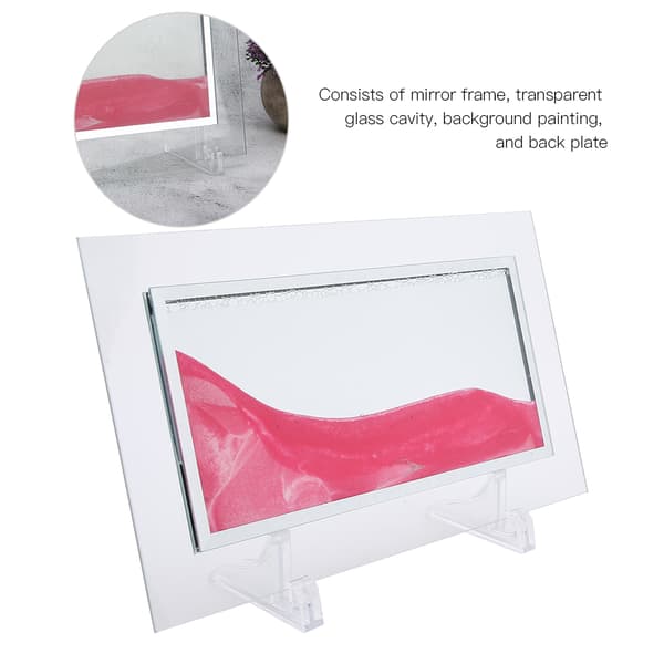 Dynamisk Sandbilde Rosa Vakker Gave Tredimensjonal Dekorativ Ornament med 2 Stk Base Rosa