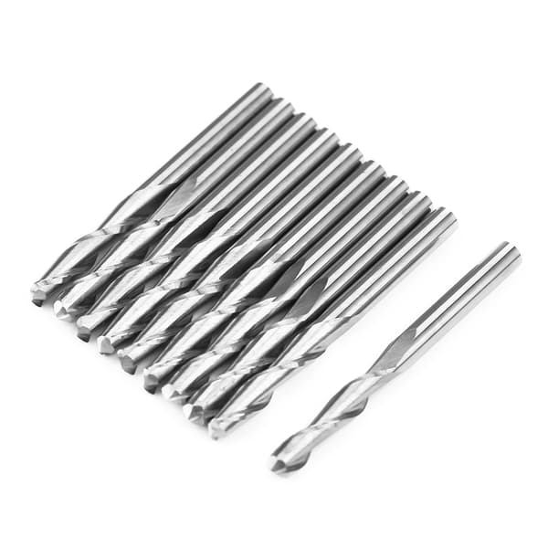 10 stk. 3,175 x 17 mm Doble Fløyter Karbid Kule Nese Endefreser CNC Bits