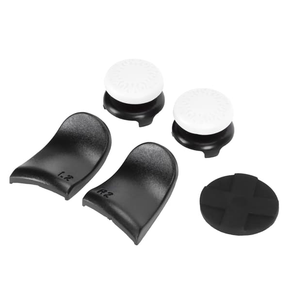 5-i-1 Tommelpinnegrep Nøkkelhette Joysticover L2 R2 Triggerforlenger for PS5-kontroller Hvit