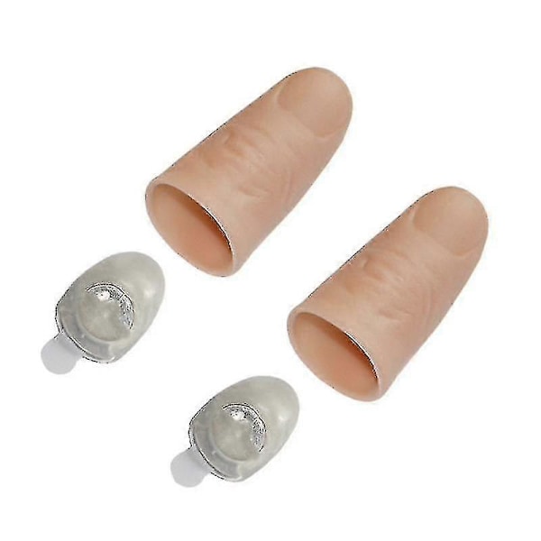 2 st Party Ljus Upplysta Glöd Tummar Ljus LED Blinkande Fingrar Ljus Magiska Trick Rekvisita Zekai GulLjus