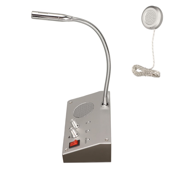 Fönsterhögtalarsystem Silver Dual Way Automatisk kontroll Pure Sound Intercom System för Bank 100‑240V EU-kontakt