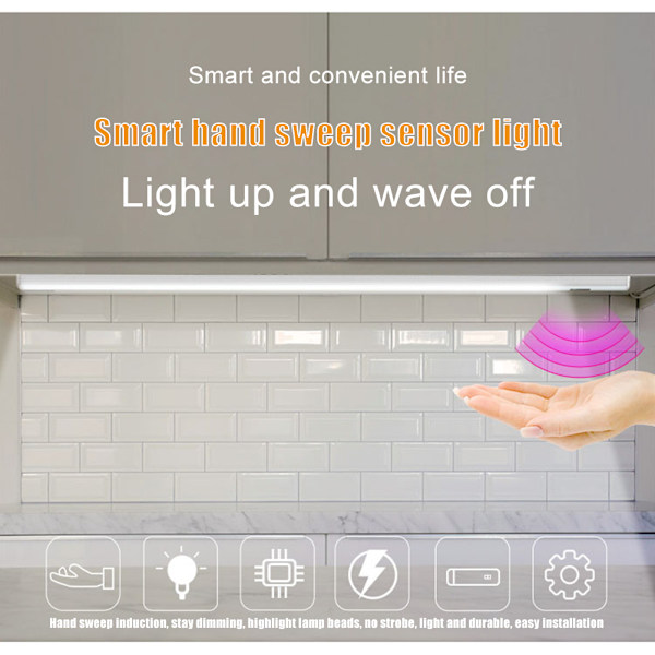 Induktionsljus LED-garderobs nattlampa USB intelligent sensorljuslist