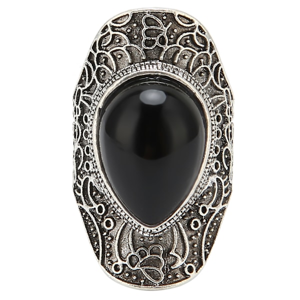 Exquisit Retro Ring Metall Kvinnor Elegant Snidad Mönster Ring Smycken Tillbehör Present