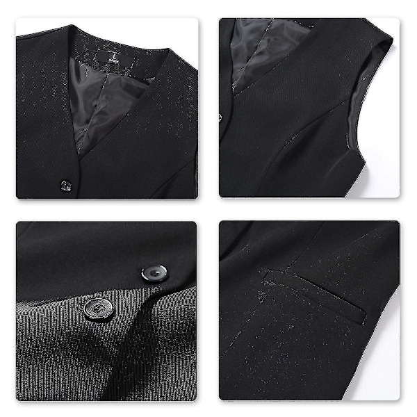 Forretningskvinders Solid Farvet V-hals Formel Vest - Sort