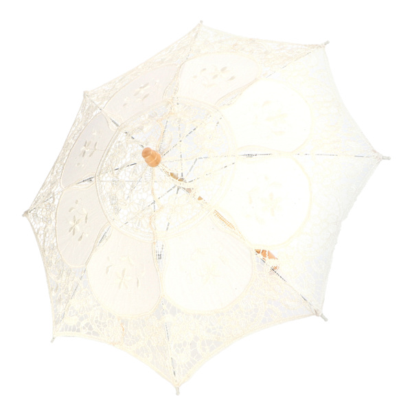 Blondeparaply Parasol Vintage Bryllupsbrudeparaply til Fotokostume Festartikler L Beige