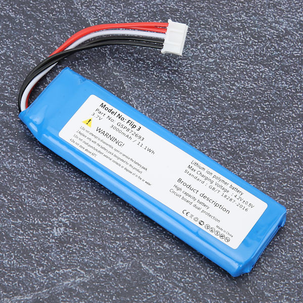 DC 3.7V 3000mAh / 11.1Wh litiumbatteri erstatningsbatteri for Flip 3