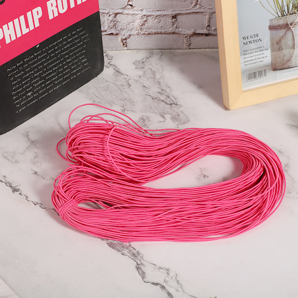 1,5 mm 100 m elastisk strækbar rund perlekæde snor reb til DIY smykkefremstilling dyb pink