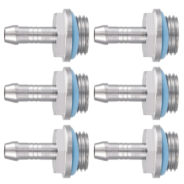 6 kpl PC vesijäähdytys TwoTouch Fitting G1/4 kierretankoliitin putkelle 7,5mm A