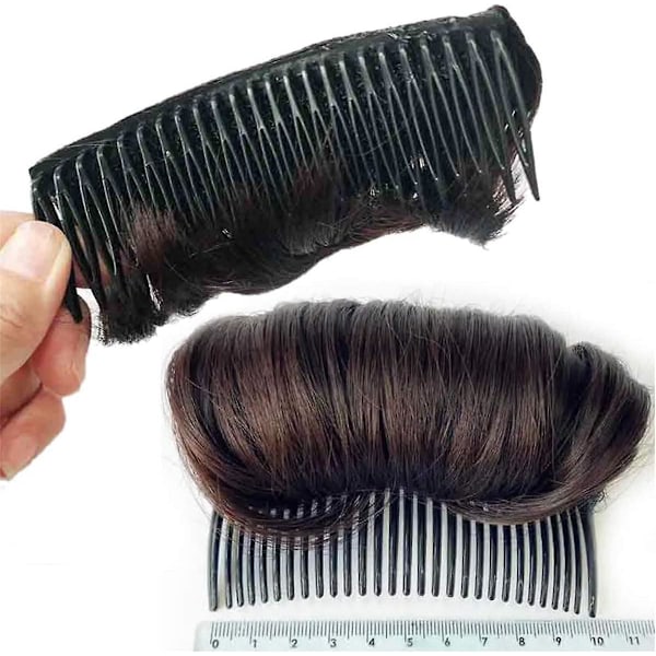 Fluffy Invisible Hair Bun Pads naisille ja tytöille tumman kahvin värissä