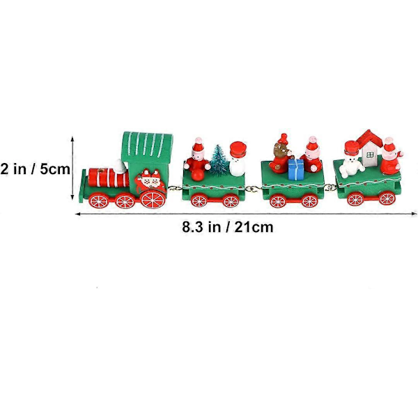 Søte Mini Tog Ornamenter i Tre Barneleker Gave til Julebord Barnehage Dekor (Grønn)