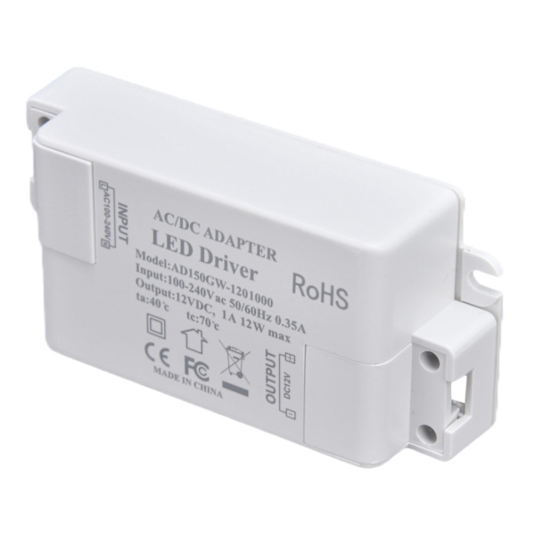 LED-driver strømtransformator LED-driver strøm AC100‑240V/0.35A DC12V/1A 12W til G4 MR11 MR16
