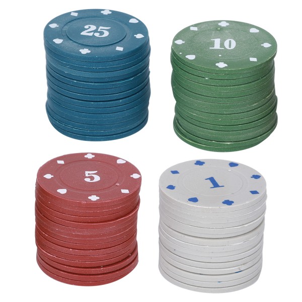 100PCS Poker Chips-kort med Dealer Chip Bärbar case för barn Vuxna