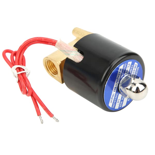 G1/4in Messingventil Vandtryk Mekanisk Normalt Lukket Direktevirkende 2W‑025‑08DC12V