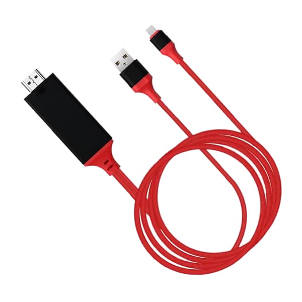 Adapterkabel Typ C till Högupplöst Multimediagränssnitt Kabeladapter PVC Koppar för Telefon Laptop Röd