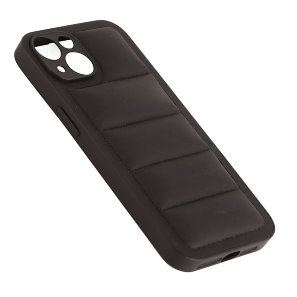 Svart dunjacka designad telefonfodral i konstläder mjukt telefonskydd för iPhone för Iphone14
