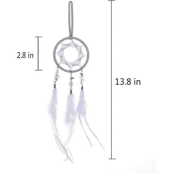 Mini Drømmefanger Håndlavet Traditionel Drømmefanger Naturlig Bil Fjeder Hængende Væg, Hjem & Bil