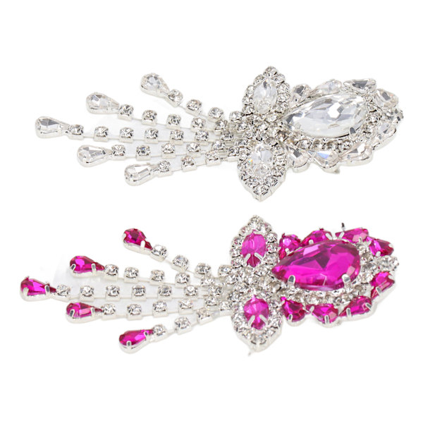 2 st Rhinestone Brosch Blanka Eleganta Vita Röda Bröllopsbroscher med Stift för DIY Hantverk Bröllop Baler Fester