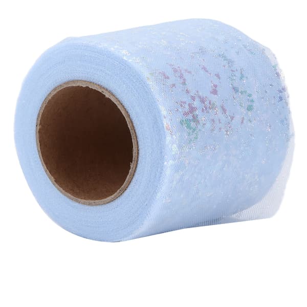 Tyullstoff DIY Håndverk Slitestyrke Symfoni Polyester Lett Bærbar Tyullruller 6cm Lyseblå