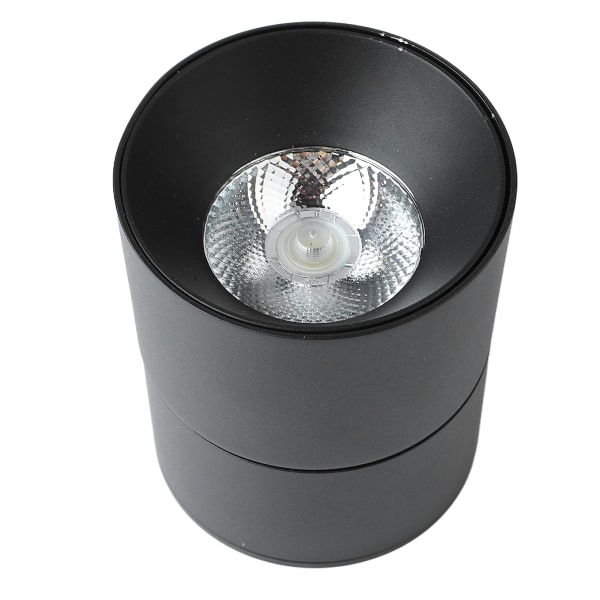 Overflatemontert antirefleks LED-taklys 110 til 240V sammenleggbar roterende spotlight for stue svart