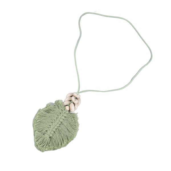 Bladformad halsband bohemisk lantlig stil vardagligt halsband långt tofshänge handgjort halsband grönt